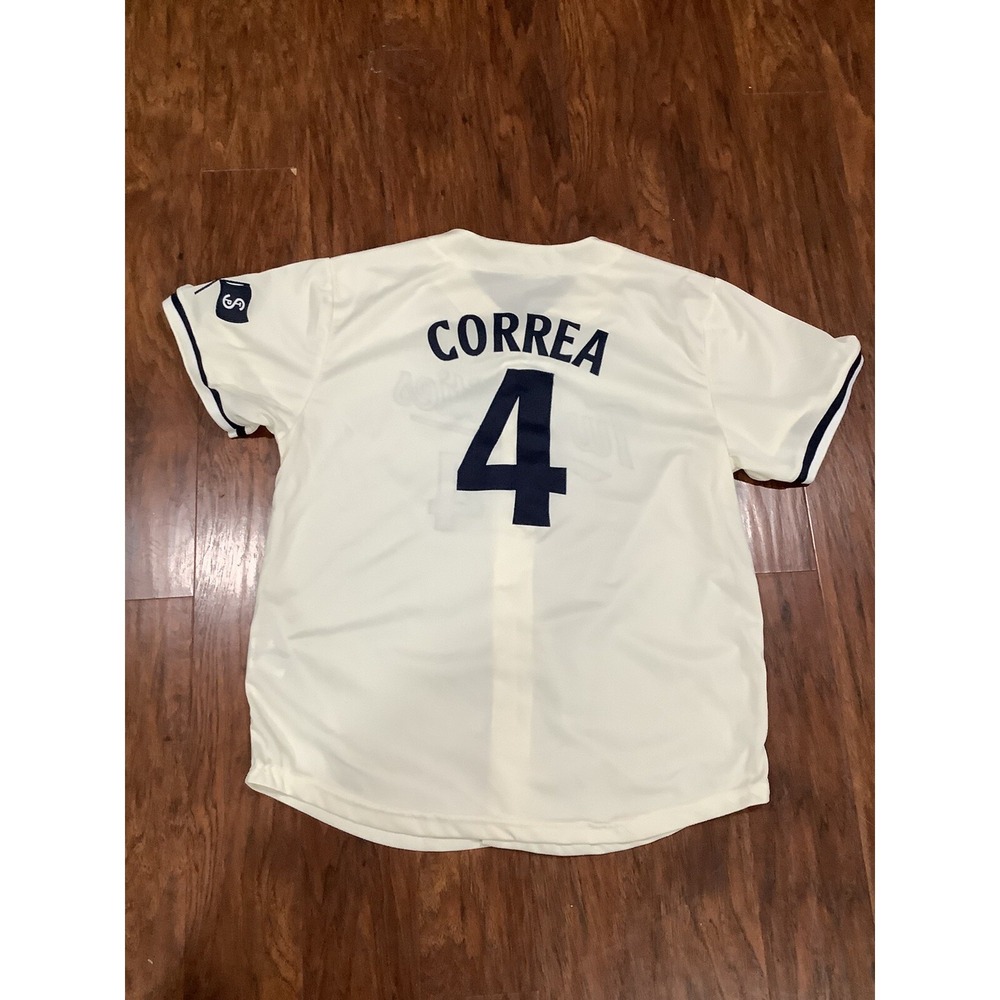 Minnesota Twins #4 Carlos Correa Cream Jersey Stitched Men's XL Cotapaxi